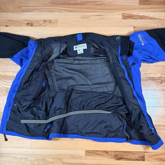 Columbia Titanium OMNI-TECH BREATHABLE SHELL WATERPROOF JACKET Sz L Men Blue - Picture 8 of 11